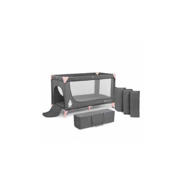 KINDERKRAFT Prenosivi krevetac Joy, pink/siva - 114146