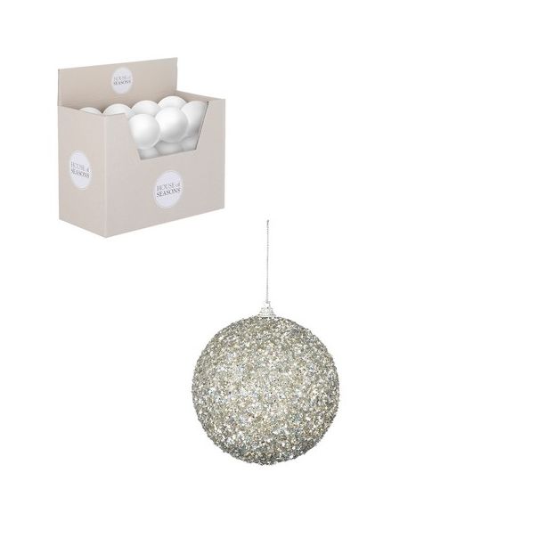 DEKOR DOM Novogodišnja kugla 10cm 1143434, srebrna - 041405-1