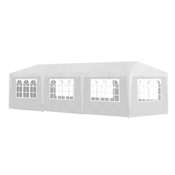 TIMELESS TOOLS Beli Paviljon Party 9x3m sa Stranicama - 1144-1-1