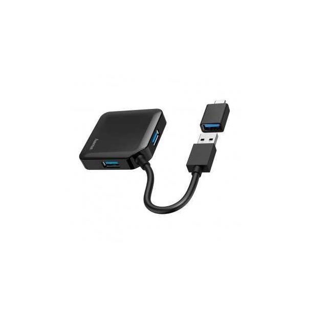 HAMA USB 3.2 HUB 1:4, 5Gbit/S + USB-C adapter 200116 - 115233