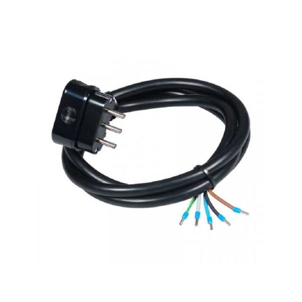 COMMEL Priključni kabl trofazni 16A 400V 10000W crni 1,5m H05VV-F 5G2,5 C0713 - 115451