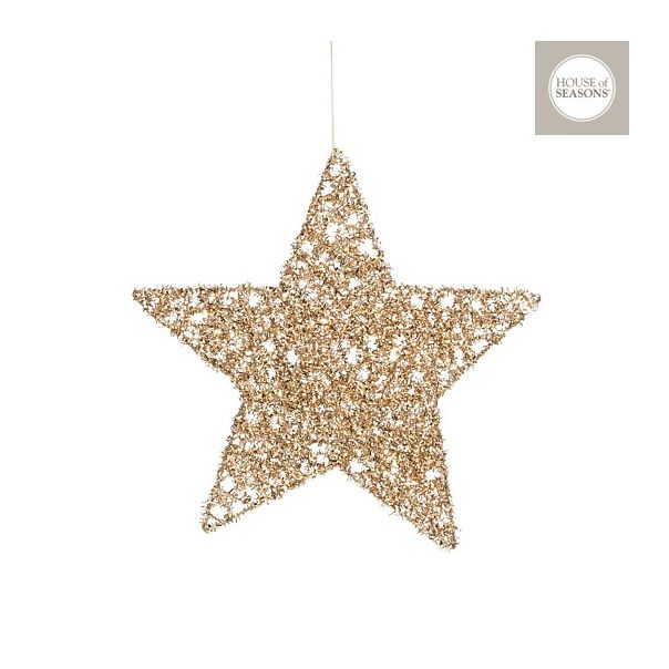 DEKOR DOM Novogodišnji viseći ukras 25cm Star 1162439, šampanjac - 043250