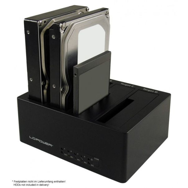 LC POWER HDD DOCKING LC-DOCK-U3-4B USB3.0/ESATA 4X HDD/SSD BLACK - 64347