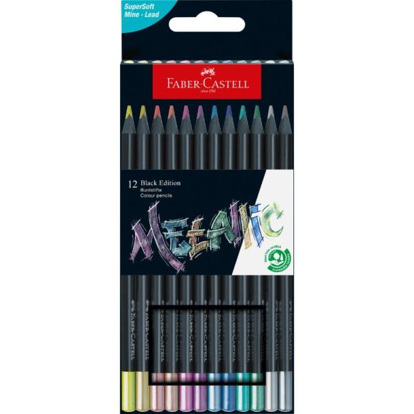 FABER CASTELL Drvene bojice1/12 black edition metallic 116415 - 116415