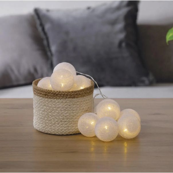 ATMOSPHERA Dekorativne sijalice 6x165 cm pamuk/pvc/bakar/polistiren bela - 116415C