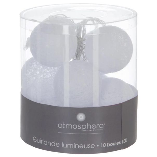 ATMOSPHERA Dekorativne sijalice 6x165 cm pamuk/pvc/bakar/polistiren bela - 116415C