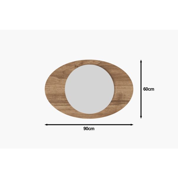 HANAH HOME Dekorativno ogledalo Obble, braon - EP3132619