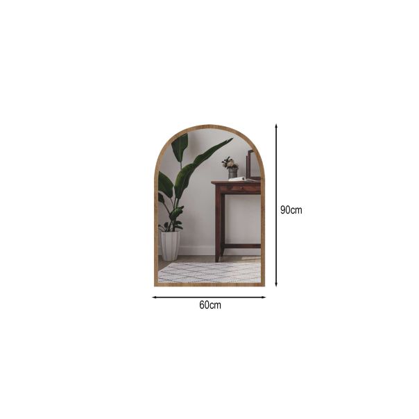 HANAH HOME Dekorativno ogledalo Brilya, svetlo braon - EP3132634