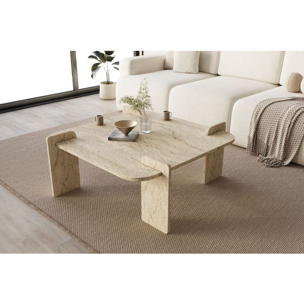 HANAH HOME Klub sto Woog, mermerna krem - EP3056493