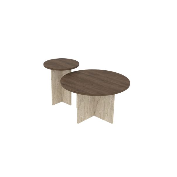 HANAH HOME Set klub stolova Private 2/1, braon/mermerna - EP3056502
