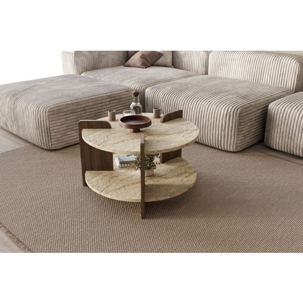 HANAH HOME Klub sto Oalla, mermerna/tamno braon - EP3056505