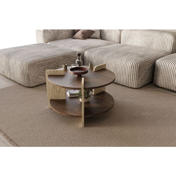 HANAH HOME Klub sto Oalla, braon/mermerna - EP3056508
