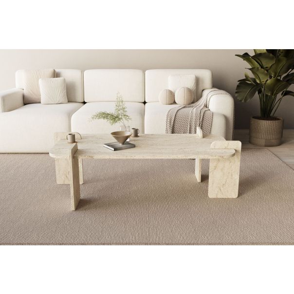 HANAH HOME Klub sto Lovge, mermerna krem - EP3056511