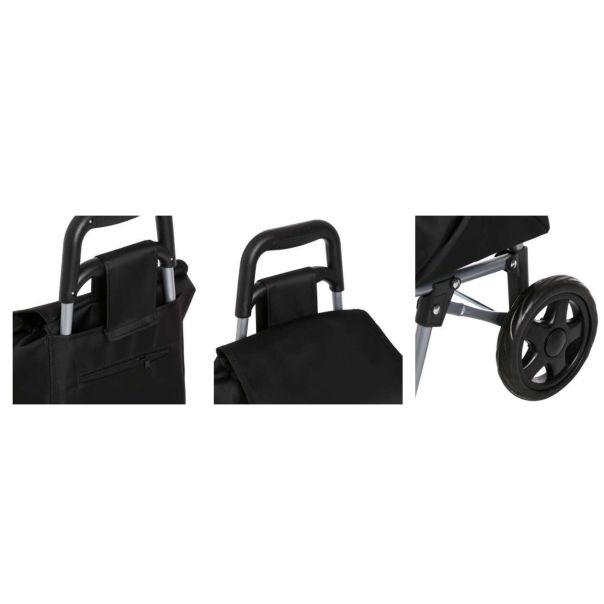FIVE Kolica za kupovinu 35x33x91,5cm metal/pes crna - 117012