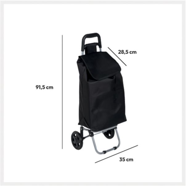 FIVE Kolica za kupovinu 35x33x91,5cm metal/pes crna - 117012