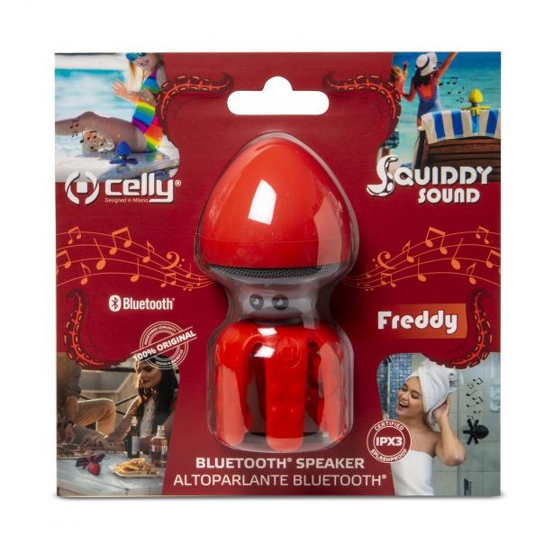 CELLY Bežični vodootporni Bluetooth zvučnik SQUIDDYSOUND, crvena - SQUIDDYSOUNDRD