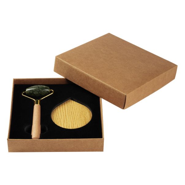 Set za negu lica DERMA 2u1 - gua sha masažer + ogledalce, bambus, poklon set - EP3246700