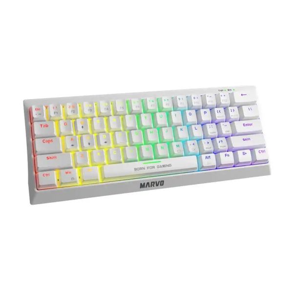 Tastatura Marvo Hecate 61R KG962 mehanička, crveni svičevi, pozadinsko osvetljenje bela - EP2326913
