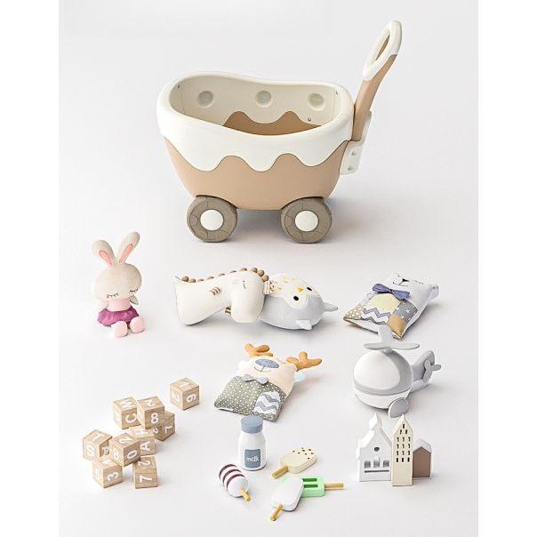 PREMIUM STIL Kolica za ostavu igračaka i guralica 2u1 - 11806