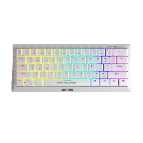 Tastatura Marvo Hecate 61R KG962 mehanička, crveni svičevi, pozadinsko osvetljenje bela - EP2326913