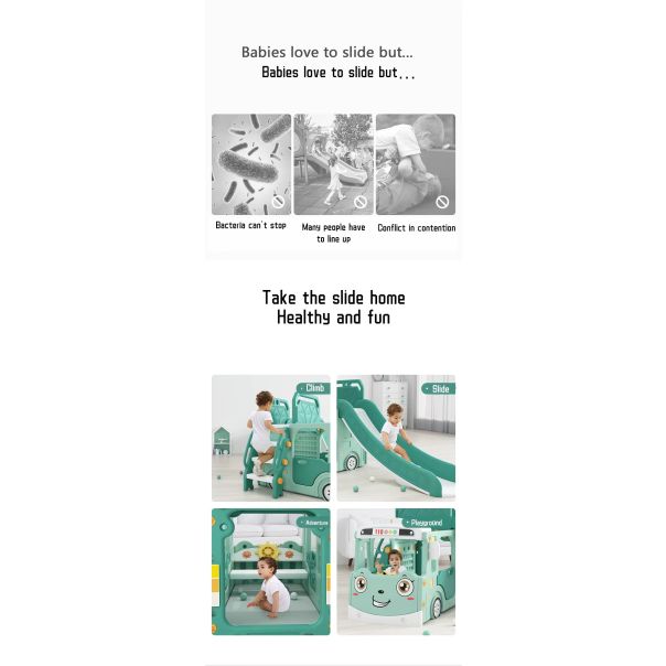 PREMIUM STIL Dečiji beli vozić sa toboganom, košem i ostavom za igračke - 11838