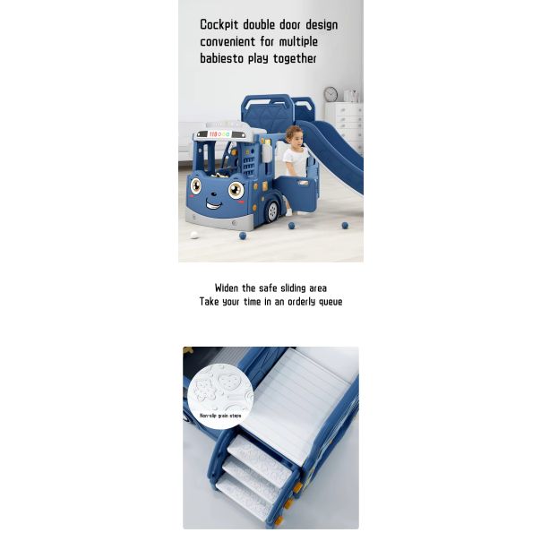 PREMIUM STIL Dečiji beli vozić sa toboganom, košem i ostavom za igračke - 11838