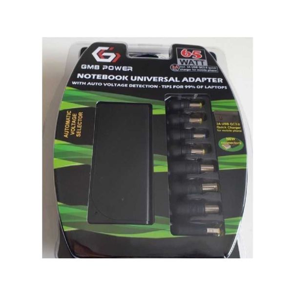 GEMBIRD Punjač za laptop NPA-AC6D AC 65W + QC3.0 mobilni punjač quick charge 3A auto-voltage - 118432
