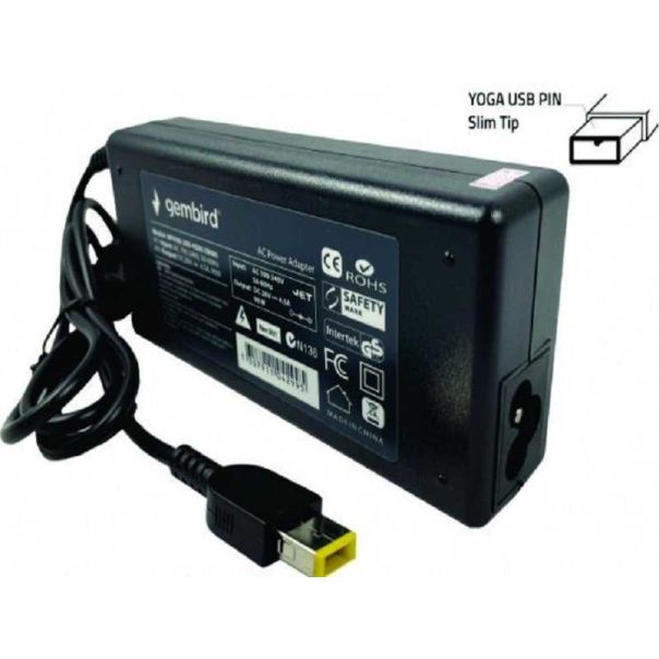 GEMBIRD NPA90-200-4500 (IB08)punjač za laptop 90W-20V-4.5A, USB Yellow PIN (1229) 38967 - 118435