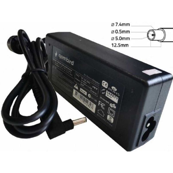 GEMBIRD Punjač za laptop NPA65-195-3340 (DE03) 65W-19.5V-3.34A, 7.4x5.0mm black PIN - 118510