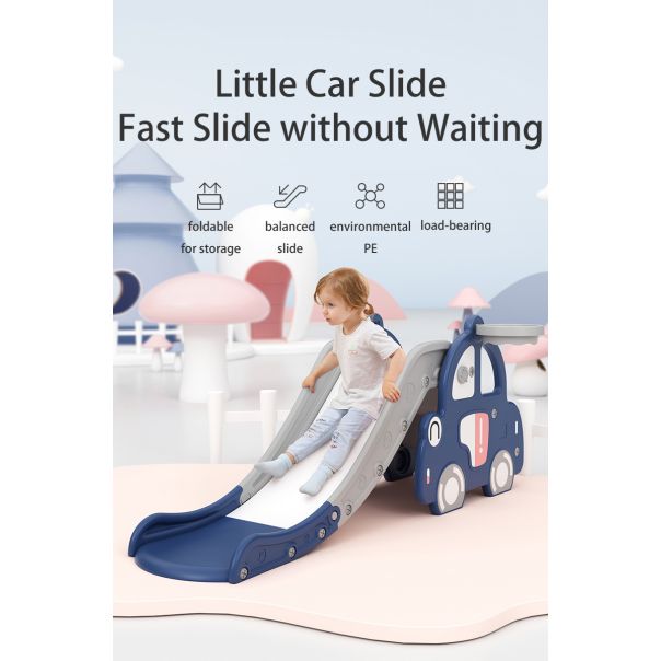 PREMIUM STIL Dečiji tobogan Autić sa košem plavi - 11886-1-1