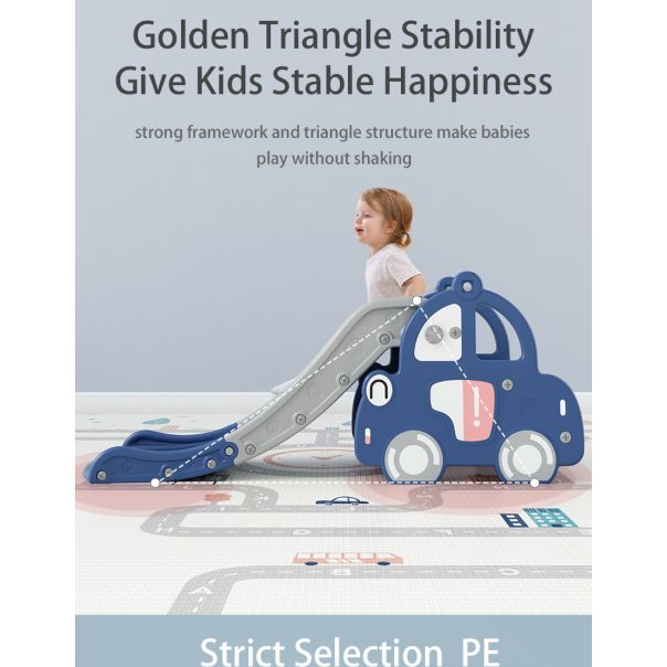 PREMIUM STIL Dečiji tobogan Autić sa košem plavi - 11886-1-1