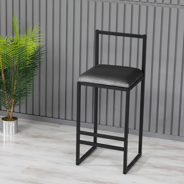 HANAH HOME Barska stolica Nordic, tamno siva/crna - 118BRN1169