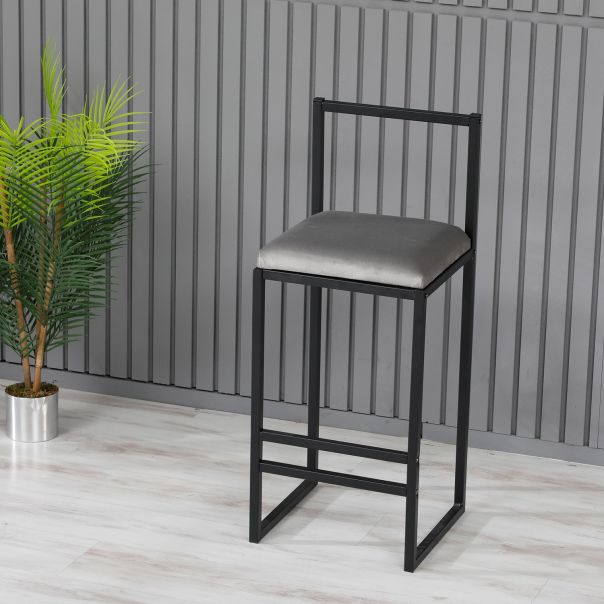 HANAH HOME Barska stolica Nordic, siva/crna - 118BRN1170