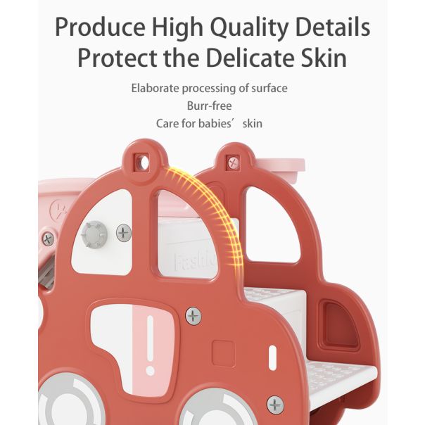 PREMIUM STIL Dečiji tobogan Autić sa košem roze - 11901-1