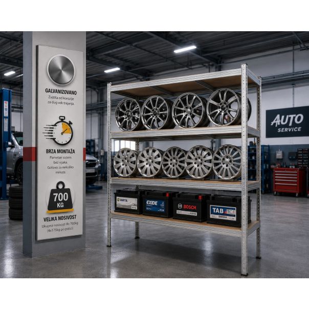 eHomeStorage Garažna metalna polica 180x150x60cm - 1195-STORAGE