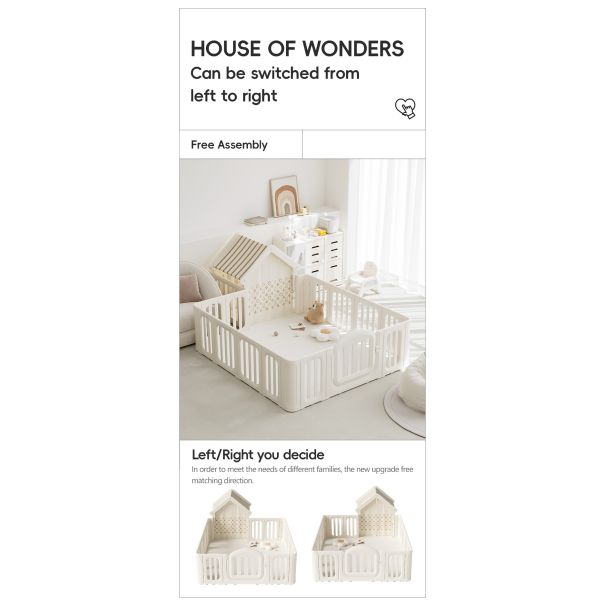 PREMIUM STIL Dečija ogradica sa kućicom Wonderful House - 11960-1-1