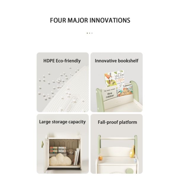 PREMIUM STIL Dečiji ormarić za igračke i sitnice zeleno beli - 11978-1