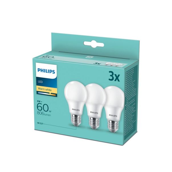 PHILIPS LED sijalica 8W (60W) A60 E27 WW FR ND 3PF/6 DISC - PS727