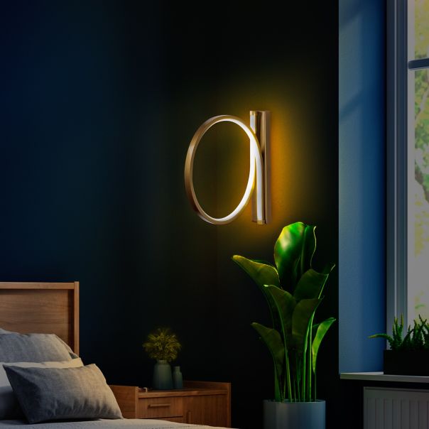 OPVIQ LED zidna lampa Halka 13305, zlatna - EP3007638