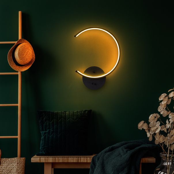 OPVIQ LED zidna lampa Moon 13328, crna - EP3007650