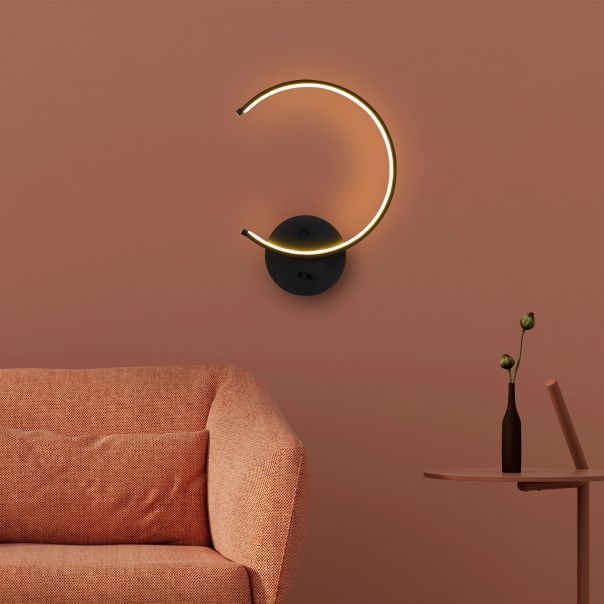 OPVIQ LED zidna lampa Moon 13328, crna - EP3007650