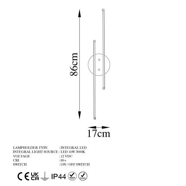 OPVIQ LED zidna lampa Umut 13299, crna - EP3007656