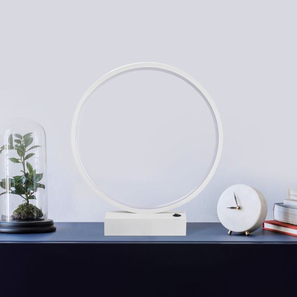 OPVIQ Okrugla LED stona lampa Halka 13308, bela - EP3007830