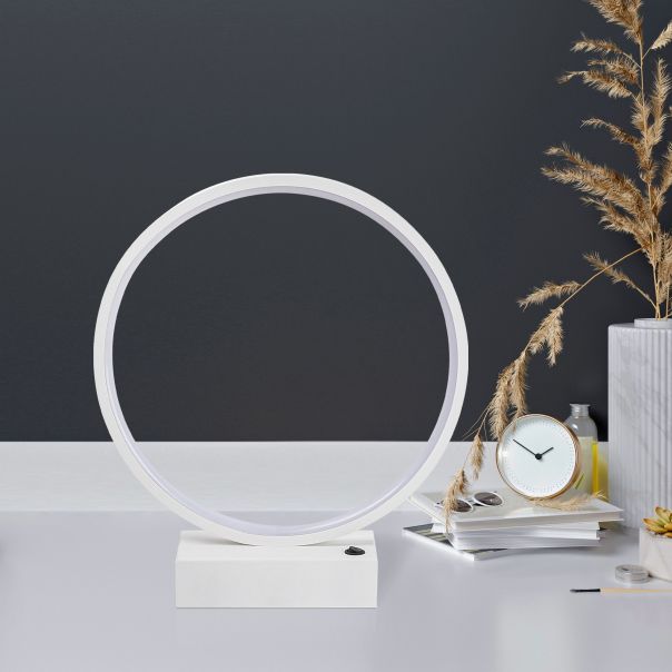 OPVIQ Okrugla LED stona lampa Halka 13308, bela - EP3007830