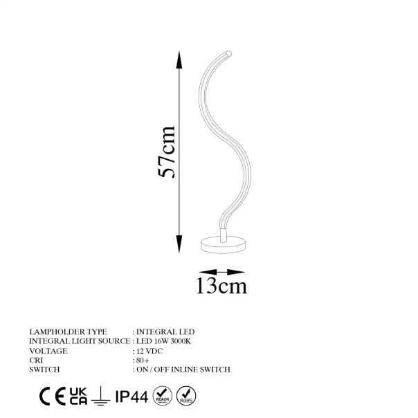 OPVIQ LED stona lampa Yılan 13277, zlatna - EP3007854
