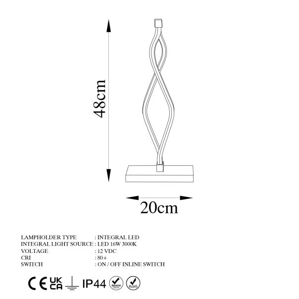 OPVIQ LED stona lampa Zozo 13291, crna - EP3007857