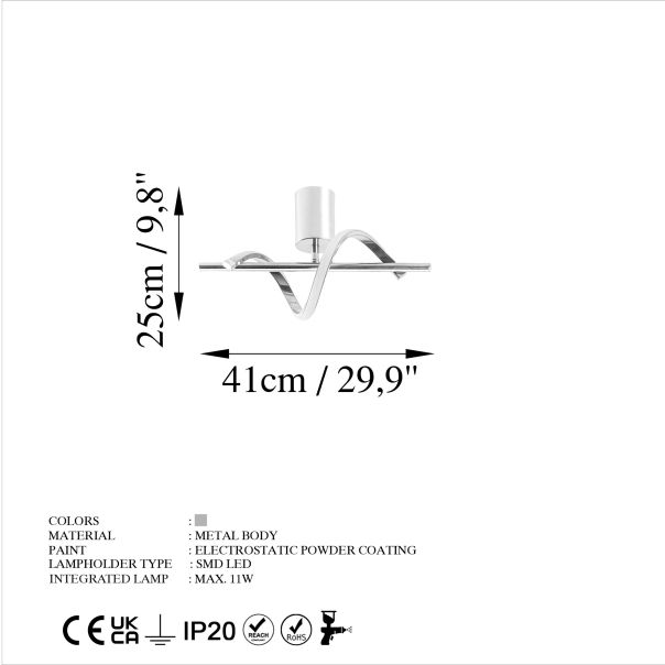 OPVIQ LED Plafonjera Lıkma 13517, srebrna - EP3007908