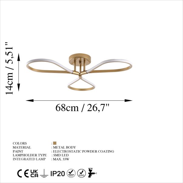 OPVIQ LED Luster Damla 13542, zlatna - EP3007926