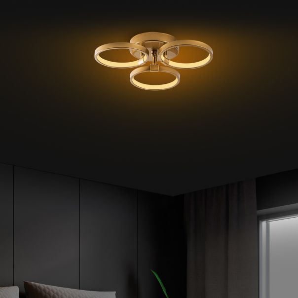 OPVIQ LED plafonjera Halka-13311, zlatna - EP3007968