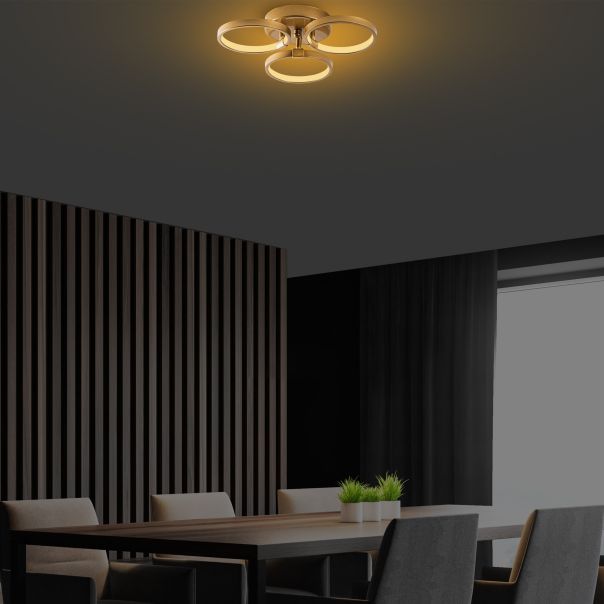 OPVIQ LED plafonjera Halka-13311, zlatna - EP3007968
